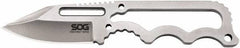 SOG Specialty Knives - 1-29/32" Long Blade, 5Cr15MoV Stainless Steel, Fine Edge, Fixed Blade Knife - 4.8" OAL, Stainless Steel Handle, Includes Hard Molded Nylon Sheath - Strong Tooling