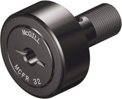 McGill - 32mm Roller Diam x 14mm Width, 12mm Stud Diam x 25mm Length, Crowned Sealed Stud Cam Follower - Steel, 14mm Thread Length, M12x1.5 Thread, 40mm OAL, 1,542 Lb Dynamic Cap, 1,810 Lb Static Cap - Strong Tooling