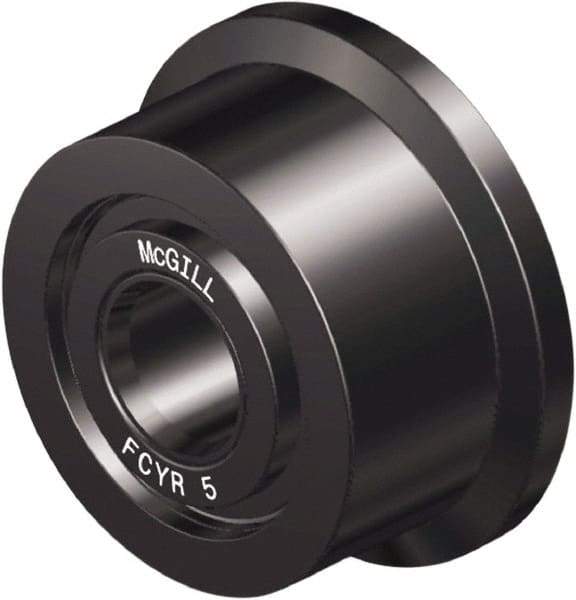 McGill - 1-3/4" Bore, 5" Roller Diam x 3-3/4" Roller Width, Steel Flanged Yoke Roller - 35,800 Lb Dynamic Load Capacity, 2.85" Overall Width - Strong Tooling