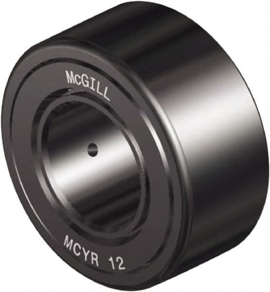 McGill - 8mm Bore, 24mm Roller Diam x 14mm Width, Steel Crowned Sealed Yoke Roller - 2,161 Lb Dynamic Load Capacity, 15mm Overall Width - Strong Tooling