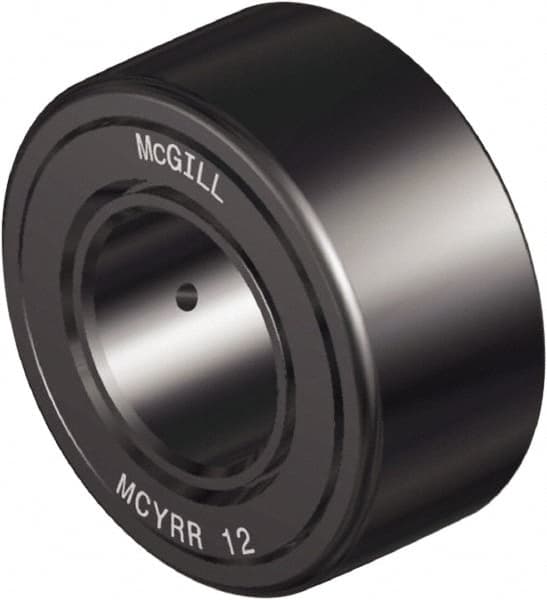 McGill - 40mm Bore, 80mm Roller Diam x 35mm Width, Steel Crowned Sealed Yoke Roller - 9,326 Lb Dynamic Load Capacity, 32mm Overall Width - Strong Tooling