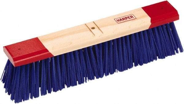 Harper Brush - 24" Rough Surface Synthetic Push Broom - 4-1/8" Bristle Length, Wood Block, Bolt-On Handle Connection, Handle Sold Separately - Strong Tooling