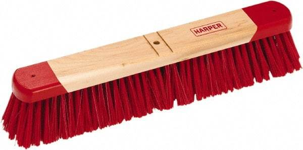 Harper Brush - 18" General Purpose Synthetic Push Broom - 3" Bristle Length, Wood Block, Bolt-On Handle Connection, Handle Sold Separately - Strong Tooling