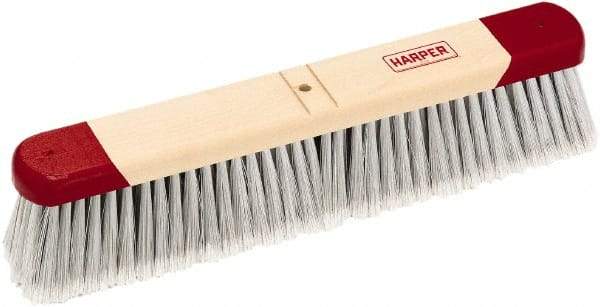 Harper Brush - 24" Smooth Surface Synthetic Push Broom - 3" Bristle Length, Wood Block, Bolt-On Handle Connection, Handle Sold Separately - Strong Tooling