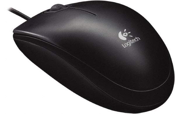 Logitech - Black Corded Mouse - Use with Mac OS X, Windows XP, Vista 7, 8 - Strong Tooling