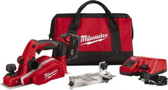 Milwaukee Tool - 18V 3-1/4" Planer - Battery, Charger, Bag and Bevel/Edge Guide, 2 Double Edge Blades Included - Strong Tooling