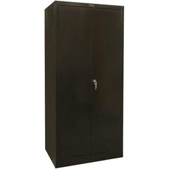 Hallowell - 4 Shelf Locking Storage Cabinet - Steel, 48" Wide x 18" Deep x 72" High, Black - Strong Tooling