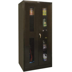 Hallowell - 4 Shelf Combination Storage Cabinet - Steel, 48" Wide x 18" Deep x 72" High, Black - Strong Tooling