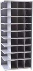 Hallowell - 36 Bin Closed Industrial Bin Shelving - 36 Inch Overall Width x 24 Inch Overall Depth x 87 Inch Overall Height, Gray Metal Bins - Strong Tooling