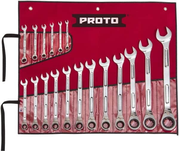 Wrench Set: 18 Pc, Inch Polished Finish