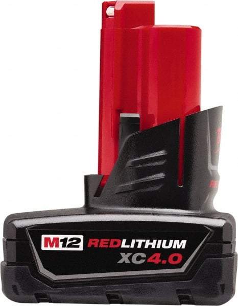 Milwaukee Tool - 12 Volt Lithium-Ion Power Tool Battery - 4 Ahr Capacity, 1-1/2 hr Charge Time, Series M12 XC RED - Strong Tooling