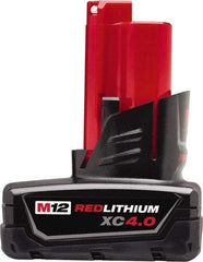 Milwaukee Tool - 12 Volt Lithium-Ion Power Tool Battery - 4 Ahr Capacity, 1-1/2 hr Charge Time, Series M12 XC RED - Strong Tooling