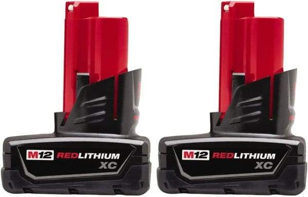 Milwaukee Tool - 12 Volt Lithium-Ion Power Tool Battery - 3 Ahr Capacity, 1 hr Charge Time, Series M12 XC RED - Strong Tooling