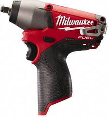 Milwaukee Tool - 3/8" Drive 12 Volt Pistol Grip Cordless Impact Wrench & Ratchet - 0 to 2,650 RPM, 0 to 3,500 BPM, 116.66 Ft/Lb Torque, Lithium-Ion Batteries Not Included - Strong Tooling