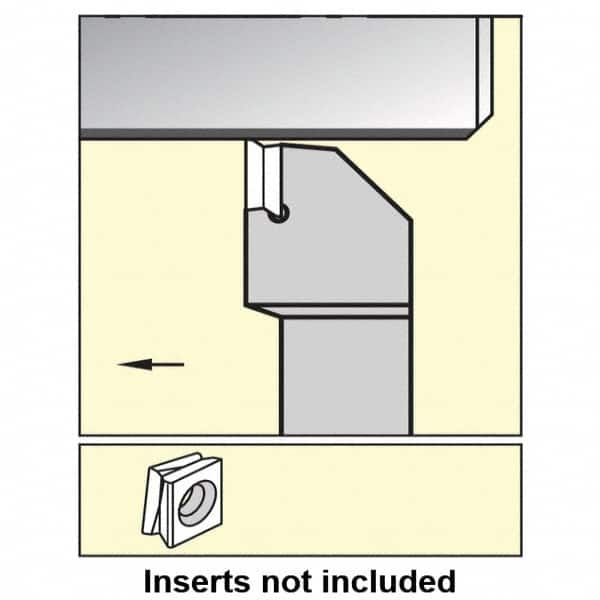 Kennametal - 1.780...90DEG, Left Hand Cut, 0° Lead Angle, 1-1/4" Shank Height x 1-1/4" Shank Width, Negative Rake Indexable Turning Toolholder - 7" OAL, C8FIX18..L.. Insert Compatibility, Series Fix-Perfect - Strong Tooling