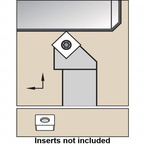 Kennametal - SSSC, Right Hand Cut, 45° Lead Angle, 16mm Shank Height x 16mm Shank Width, Neutral Rake Indexable Turning Toolholder - 100mm OAL, SC..120408 Insert Compatibility, Series SSSC - Strong Tooling