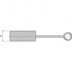 Kennametal - 1/2" Diam Nylon Spiral Brush - Single Spiral, 1/2" Filament Diam - Strong Tooling