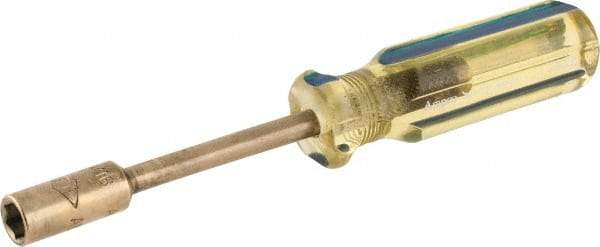 Ampco - 5/16" Solid Shaft Nonsparking Nutdriver - Ergonomic Handle, 6-7/8" OAL - Strong Tooling