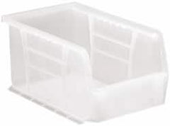 Quantum Storage - 20 Lb. Load Capacity, 9-1/4" Deep, Clear Polypropylene Hopper Stacking Bin - 5" High x 6" Wide x 9-1/4" Long - Strong Tooling