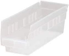 Quantum Storage - 30 Lb. Load Capacity, 11-5/8" Deep, Clear Polypropylene Hopper Shelf Bin - 4" High x 4-1/8" Wide x 11-5/8" Long - Strong Tooling