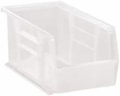 Quantum Storage - 30 Lb. Load Capacity, 10-7/8" Deep, Clear Polypropylene Hopper Stacking Bin - 5" High x 5-1/2" Wide x 10-7/8" Long - Strong Tooling