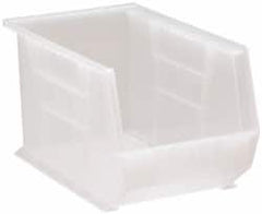 Quantum Storage - 60 Lb. Load Capacity, 13-5/8" Deep, Clear Polypropylene Hopper Stacking Bin - 8" High x 8-1/4" Wide x 13-5/8" Long - Strong Tooling