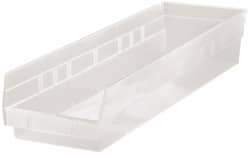 Quantum Storage - 50 Lb. Load Capacity, 23-5/8" Deep, Clear Polypropylene Hopper Shelf Bin - 4" High x 6-5/8" Wide x 23-5/8" Long - Strong Tooling