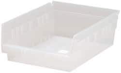 Quantum Storage - 30 Lb. Load Capacity, 11-5/8" Deep, Clear Polypropylene Hopper Shelf Bin - 4" High x 8-3/8" Wide x 11-5/8" Long - Strong Tooling