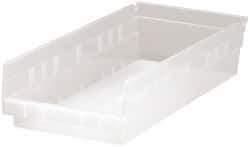 Quantum Storage - 40 Lb. Load Capacity, 17-7/8" Deep, Clear Polypropylene Hopper Shelf Bin - 4" High x 8-3/8" Wide x 17-7/8" Long - Strong Tooling