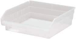 Quantum Storage - 30 Lb. Load Capacity, 11-5/8" Deep, Clear Polypropylene Hopper Shelf Bin - 4" High x 11-1/8" Wide x 11-5/8" Long - Strong Tooling