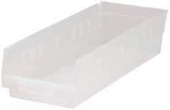 Quantum Storage - 40 Lb. Load Capacity, 17-7/8" Deep, Clear Polypropylene Hopper Shelf Bin - 4" High x 6-5/8" Wide x 17-7/8" Long - Strong Tooling