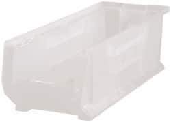 Quantum Storage - 125 Lb. Load Capacity, 23-7/8" Deep, Clear Polypropylene Hopper Stacking Bin - 7" High x 8-1/4" Wide x 23-7/8" Long - Strong Tooling