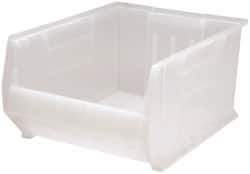 Quantum Storage - 125 Lb. Load Capacity, 23-7/8" Deep, Clear Polypropylene Hopper Stacking Bin - 12" High x 18-1/4" Wide x 23-7/8" Long - Strong Tooling