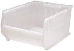 Quantum Storage - 125 Lb. Load Capacity, 23-7/8" Deep, Clear Polypropylene Hopper Stacking Bin - 12" High x 18-1/4" Wide x 23-7/8" Long - Strong Tooling