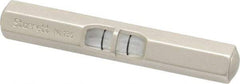 Starrett - 2-1/2 Inch Long, Horizontal, Tubular and Pocket Level - Satin Nickel-Plated, 1 Vial - Strong Tooling