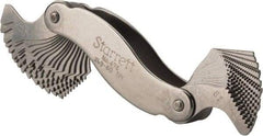 Starrett - 30 Leaf, 3-1/2 to 60 TPI Range, Steel Screw Pitch Gage - 55° Thread Angle - Strong Tooling