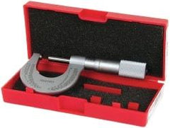 Starrett - Mechanical, 0 to 1 Inch Measurement, Satin Chrome Finish Carbide Face Ball Anvil Micrometer - 0.001 Inch Graduation - Strong Tooling