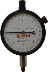 Starrett - 0.02" Range, 0-4-0 Dial Reading, 0.0001" Graduation Dial Drop Indicator - 2-1/4" Dial, 0.008" Range per Revolution - Strong Tooling