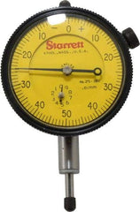 Starrett - 10mm Range, 0-50-0 Dial Reading, 0.01mm Graduation Dial Drop Indicator - 2-1/4" Dial, 1mm Range per Revolution - Strong Tooling