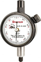 Starrett - 0.025" Range, 0-10 (Continuous), 0-5-0 (Balanced) Dial Reading, 0.0001" Graduation Dial Drop Indicator - 1-11/16" Dial, 0.01" Range per Revolution, Revolution Counter - Strong Tooling