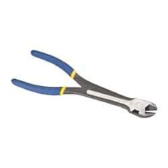 Irwin - 11" OAL, 1" Jaw Length x 1-1/8" Jaw Width, Long Nose Side Cutting Pliers - Serrated Jaw, Dipped Vinyl Handles, Diagonal Grip - Strong Tooling