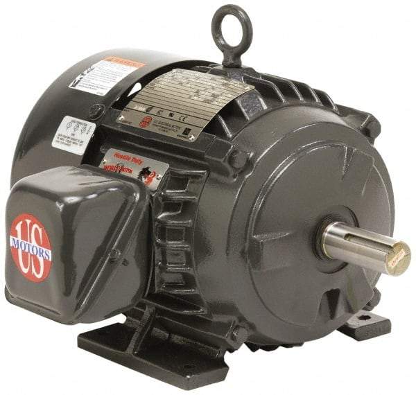 US Motors - 75 hp, TEFC Enclosure, No Thermal Protection, 1,190 RPM, 575 Volt, 60 Hz, Three Phase Energy Efficient Motor - Size 405 Frame, Rigid Mount, 1 Speed, Ball Bearings, 71 Full Load Amps, F Class Insulation, Reversible - Strong Tooling