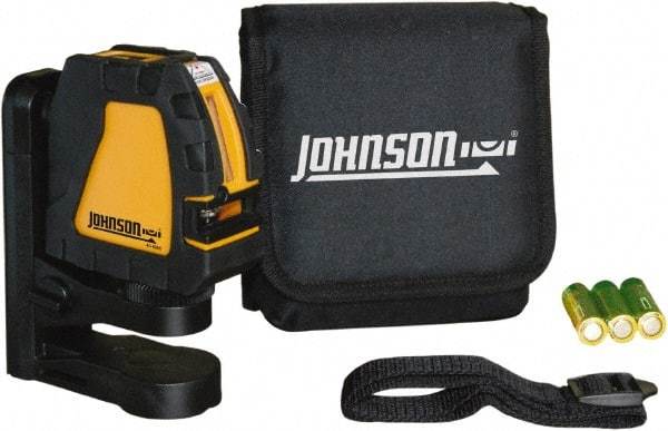 Johnson Level & Tool - 2 Beam 150' (Interior) Max Range Self Leveling Cross Line Laser - Red Beam, 1/8" at 35' Accuracy, 4-1/8" Long x 4-1/8" Wide x 1-15/16" High, Battery Included - Strong Tooling