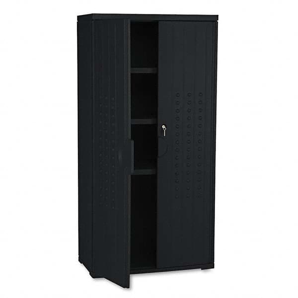 Locking Storage Cabinet: 33″ Wide, 18″ Deep, 66″ High 3 Shelf