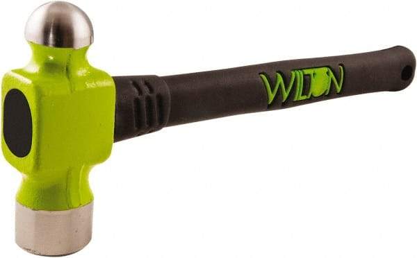 Wilton - 1-1/2 Lb Head Drop Forged Steel Ball Pein Hammer - Steel Handle with Grip, 14" OAL, Steel Rods Throughout for Added Strength - Strong Tooling