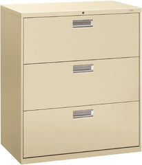 Hon - 36" Wide x 40.88" High x 19-1/4" Deep, 3 Drawer Lateral File - Steel, Putty - Strong Tooling