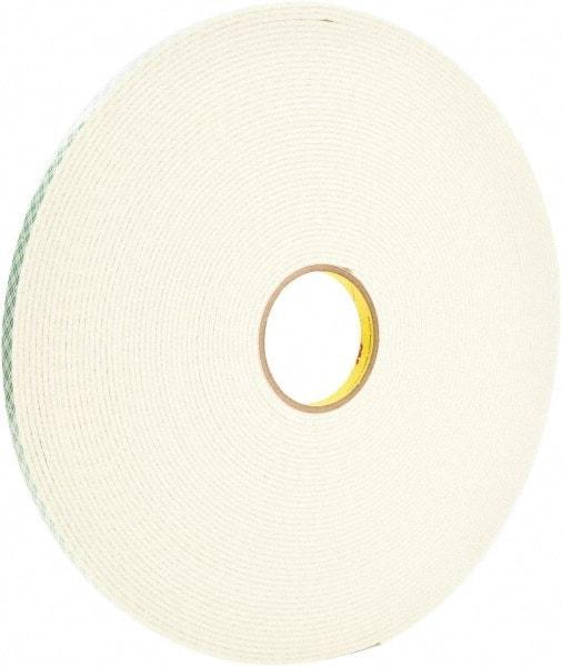 3M - 1/2" x 36 Yd Acrylic Adhesive Double Sided Tape - 125 mil Thick, Off-White, Foam Liner - Strong Tooling