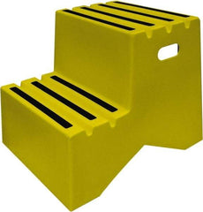 Diversified Plastics - 19-1/2" High x 18-1/8" Wide x 24-1/2" Deep, Yellow Step Stool - 500 Lb Capacity - Strong Tooling