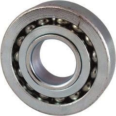 Nice - 1/2" Bore Diam, 1-1/2" OD, Open Unground Full Complement Radial Ball Bearing - 7/16" Wide, 1 Row, Round Bore, 1,328 Lb Dynamic Capacity - Strong Tooling