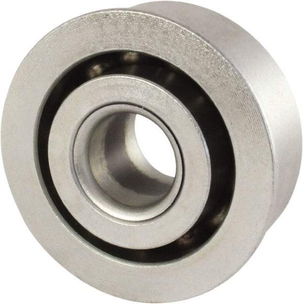 Nice - 5/16" Bore Diam, 7/8" OD, Open Unground Full Complement Radial Ball Bearing - 5/16" Wide, With Flange, 1 Row, Round Bore, 425 Lb Dynamic Capacity - Strong Tooling